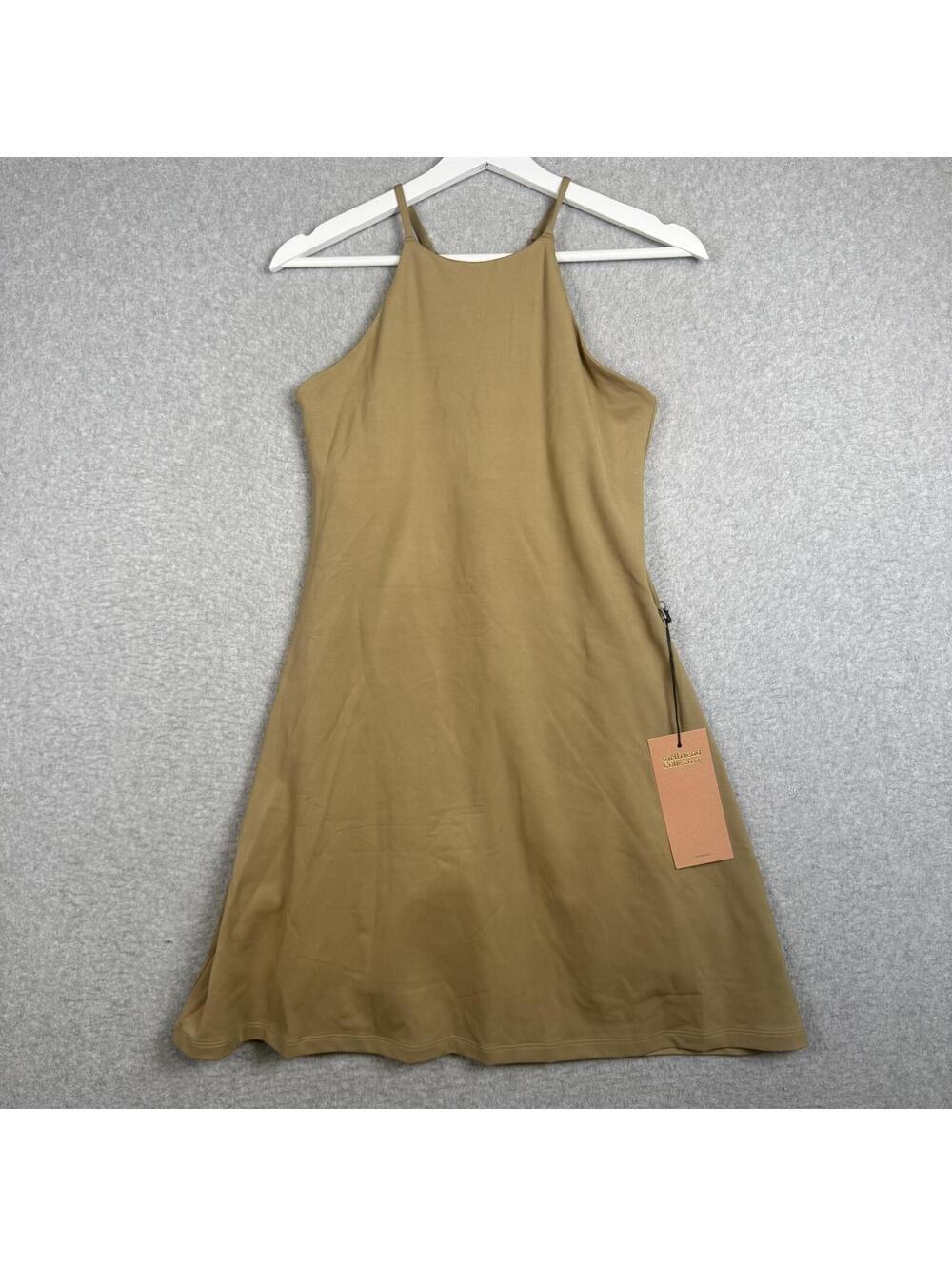 Brand New Girlfriend Collective Women's Size Large Brown A Line Sleeveless Dress